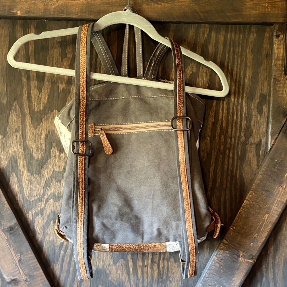 Myra Bag Brown and Cream Backpack - Picture 4 of 12